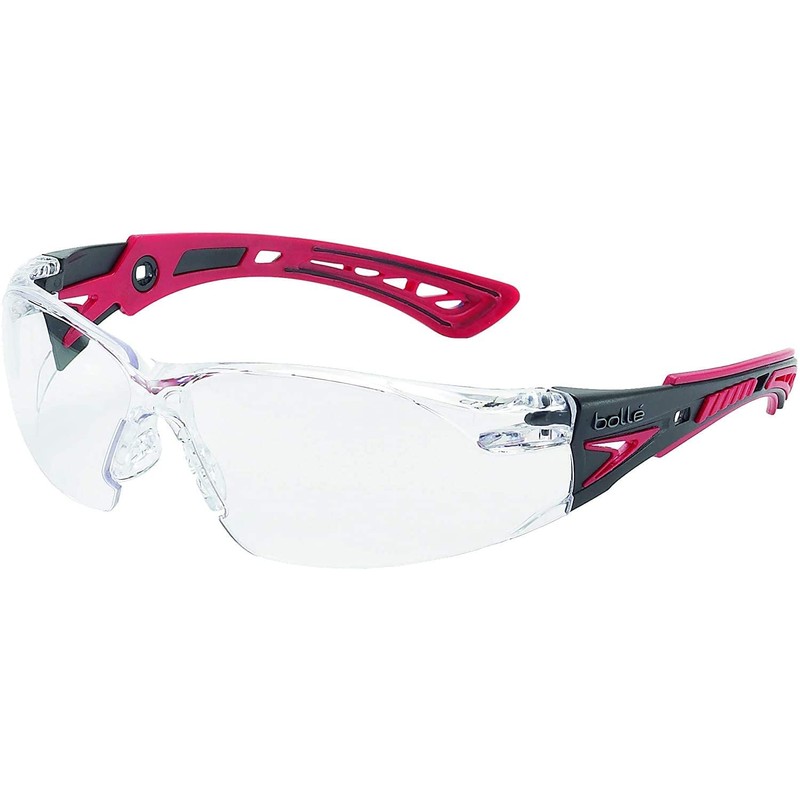 bollé SAFETY Rush+ Goggles, 4-Piece Set (Goggles, Gasket Kit, Semi-Hard