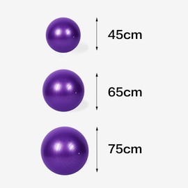ZHIYE Purple Pilates Ball 45 CM Yoga Exercise Ball Core Fitness Bender, Yoga, Stability, Barre, Training Physical Therapy Swiss Ball Gym Home