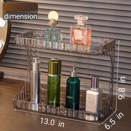 Bathroom Organizers and Storage Bathroom Sink Countertop Shelf Multi-Purpose Makeup Organizer Countertop for Vanity Perfume Tray for Corner Storage Eclectic Home Decor (Gery)