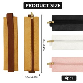 4Pcs Notebook Pen Loop Band Holders, Elastic Pen Sleeve Pouch Adjustable Notebook Pen Holder Leather Pocket Pen Holder, Pencil Band Holder for Notebook, Journal, Planner, Binder Books Supplies