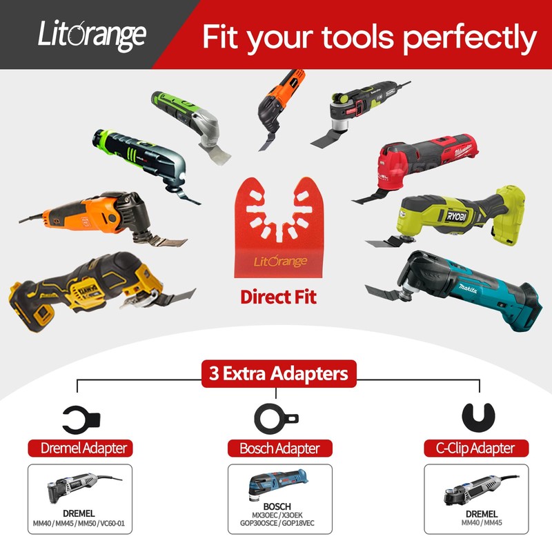 Litorange Multitool Blades Oscillating Multi Tool Carbide End Blades for