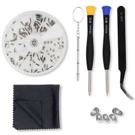 Sanwior Eyeglass Repair Kit - Anti Slip Nose Pads Glasses Set with Tiny Screws, Nuts, Tweezers, 2 Kinds Universal Screwdrivers, Precision Tool for Repairing Eye Glass, Sunglass, Jewelry, Watch