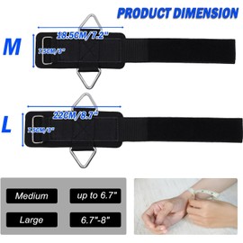 J Bryant Neoprene Padded Wrist Straps with Adjustable Triangular Hook&Loop and Secure Cuff Design for Cable Machines Workouts Strength Training