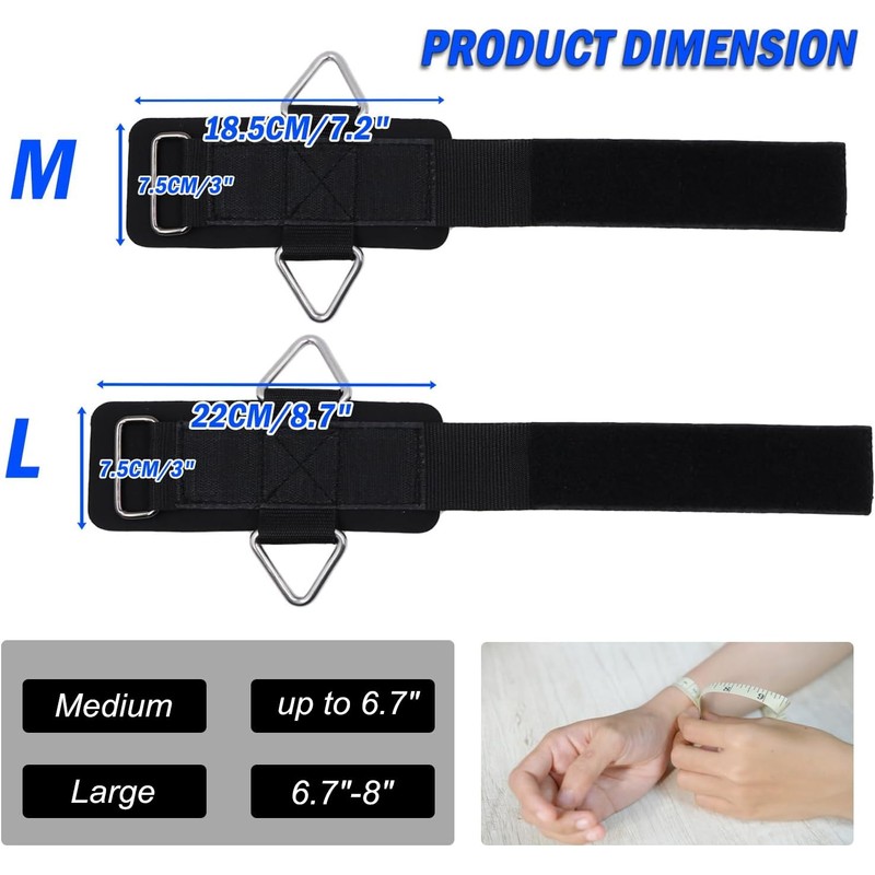 J Bryant Neoprene Padded Wrist Straps with Adjustable Triangular Hook&Loop