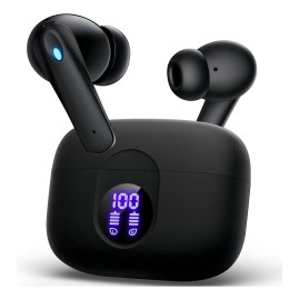 Audífonos inalámbricos bluetooth Occiam P91 In Ears Color Negro - Doble Micrófono Cancelación Ruido, 60H Total Playtime, 13mm Drivers HIFI, ANC 30dB, 45ms Latencia Baja, Carga Rápida 10min