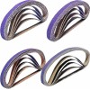 25PCS 3/8X13" Premium High Performance Purple Ceramic Sanding Belts for
