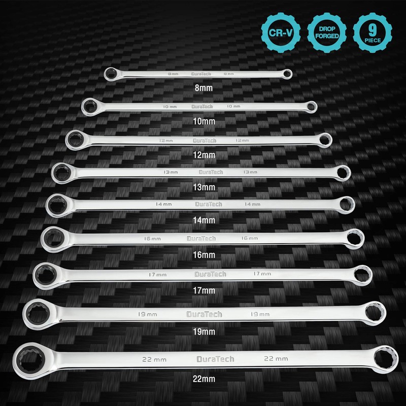 DURATECH Extra Long Ratcheting Wrench Set, Double Box End Wrench