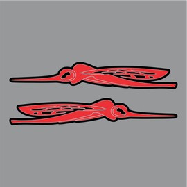 700-102 Pack of 2 Left and Right Facing Skeeter Bug Carpet Graphic Decal Sticker for Fishing Bass Boats (16in)