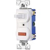 EATON Wiring 277W 15-Amp 120-volt Combination Single Pole Toggle Switch and Pilot Light with Back and Side Wiring, White