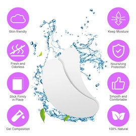 URAQT Eye Gel Pads, 50 Pairs Eyelash Extension Pads Lint Free Eye Lash Patches with 10 Eyelash Brush, Under Eye Gel Pads Premium Eyelash Pads for Pro Salon and Individual Eyelash Extension (Purple)