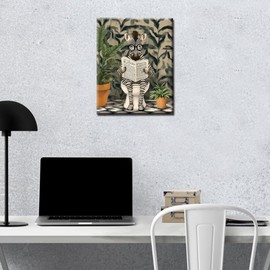 Tucocoo Simple Joyful Zebra Paint by Numbers Kits 16x20 inch Canvas DIY Oil Painting for Adults with Brushes and Acrylic Pigment - Animals Reading Newspapers Picture for Home Decor (without Frame)