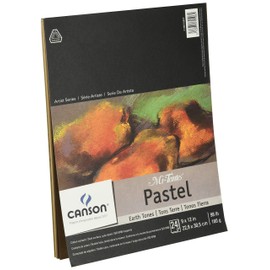 Canson Artist Series Mi-Teintes Pastel Paper, Earth Tones, Foldover Pad, 9x12 inches, 24 Sheets (98lb/160g) - Artist Paper for Adults and Students, Beige
