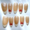 Handmade Press-On Nails, French Tip Press-On Nails, Handcrafted White Almond-Shaped