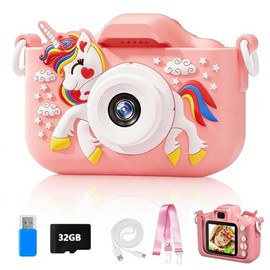 Cámara para Niños,Cámara Digital para Niños,con Pantalla 2.0 IPS HD con Tarjetas de Memoria 32G Cámara para Niños,1080P HD y Pantalla,Juguetes para Ni