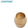 LTWFITTING 1/8-Inch Brass Compression Sleeves Ferrels,Brass Compression Fitting(Pack of 50)