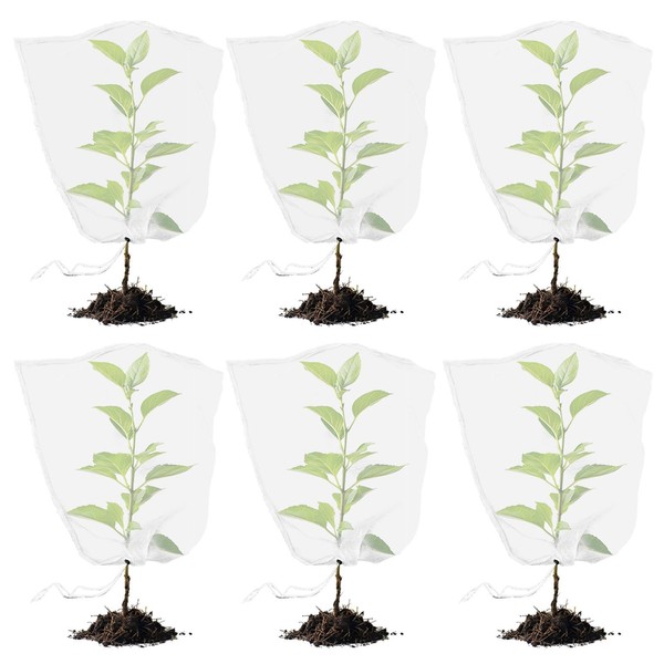 6Pcs Reusable Garden Netting with Adjustable Drawstring, 360° Bird Barrier