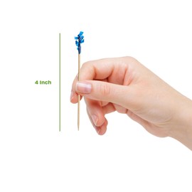 [1000 Count] Cocktail Picks & Food Toothpicks - 4 Inch Wooden Pick Skewers for Drinks & Appetizers - Fancy Assorted Colored Frills