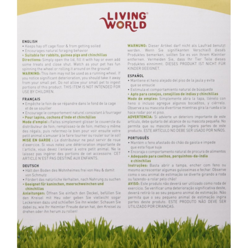 Living World Spinning Hay Dispenser Wheel, 13 x 13 x
