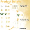 Gold Studs Earrings for Women, 6 Pairs 12 Pieces Gold