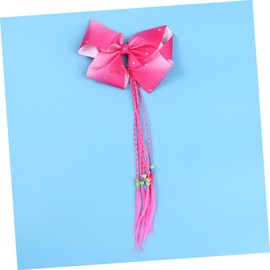 Mikinona Rainbow Hair Ring Kids Fake Braid Headdress Bowknot Hair Band Fashion Headwear for Girls