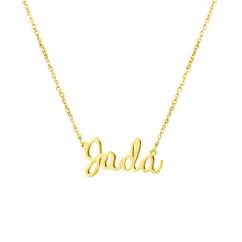 Awegift Women Jewelry Name Necklace Big Initial Gold Plated Best Friend Women Gift for Her Jada
