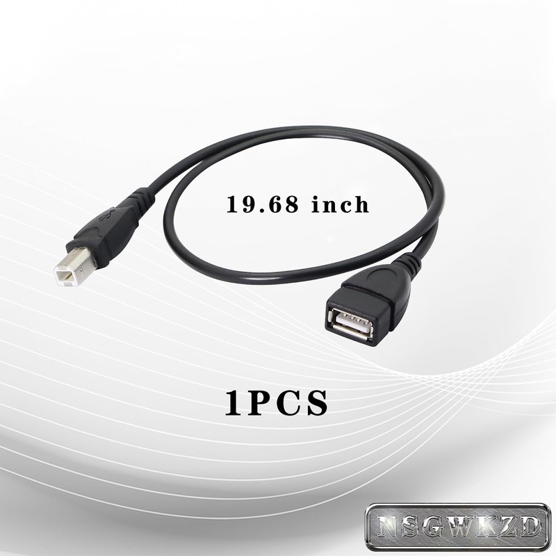 NSGWKZD USB-A 2.0 Female to USB-B Printer Cable Adapter 1.64