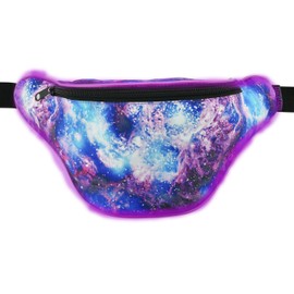 KANDYPACK Light Up Rave Fanny Pack with Hidden Pocket (Galaxy)