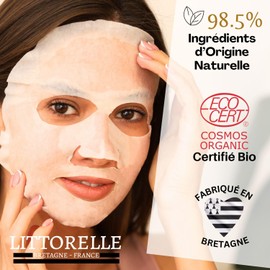 Littorelle – Hydra-Boost Anti-Aging Mask, Certified Organic - Anti-Aging Mask from Organic Cotton - Made in France - Moisturizing Face Care for Soft Skin - 98,5% Natural Ingredients