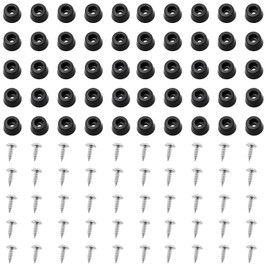 Maxmoral 50 Sets 15x12x8mm Black Soft Anvil Rubber Feet with Self Tapping Screws Round Foot Mat Suitable for Furniture and Electronics
