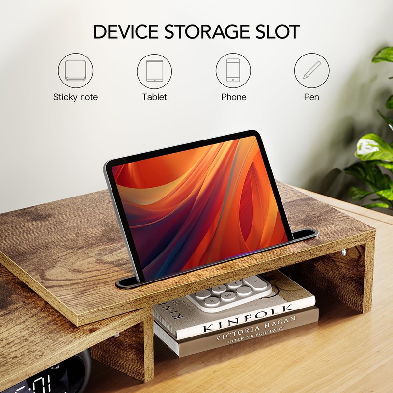 AMERIERGO Dual Monitor Stand Riser- 3 Shelf Screen Stand with