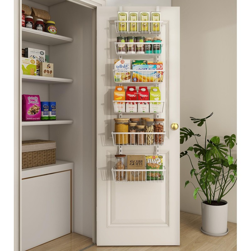 Mefirt 12 Inch Wide Narrow Over The Door Pantry Organizer,