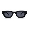 Small Thick Beveled Horn Rim Rectangle Plastic Mod Fashion Sunglasses