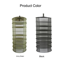 8 Layers Hanging Basket Folding Drying Rack  Dry Net Opening Shape Dryer Bag Mesh 600mm Diameter For Herbs Flowers Buds Plants