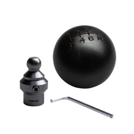 VMS RACING Combo Stainless Steel SHORT SHIFTER ADAPTER + M10x1.5 6 Speed Aluminum Threaded ROUND SHIFT KNOB in GUNMETAL Performance Dress UP Kit Compatible with Honda Civic Si DX LX EX FG FA 2006-2011