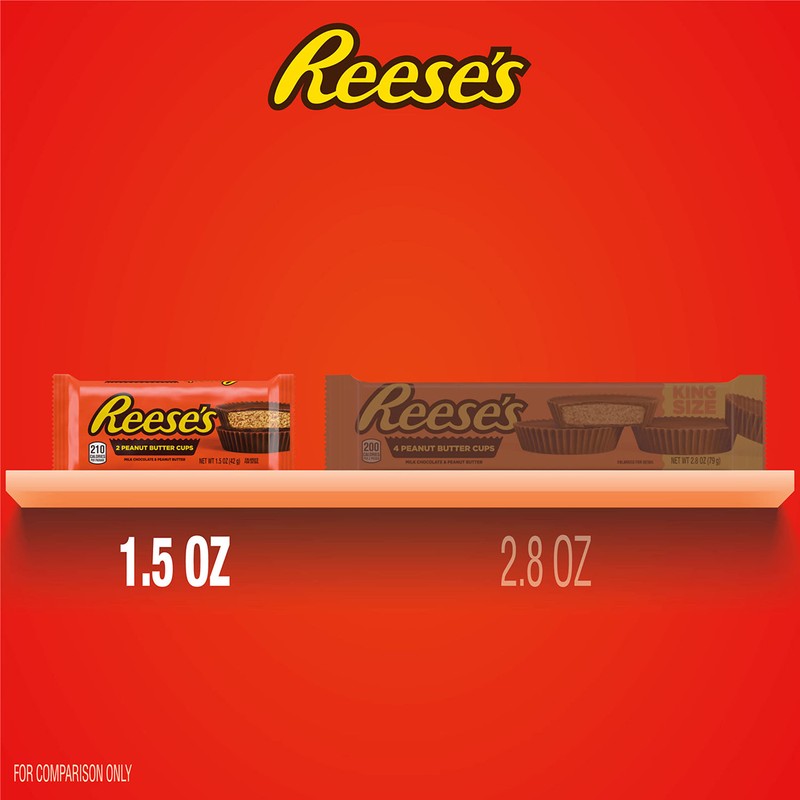 REESE'S Milk Chocolate Peanut Butter Cups, Candy Packs, 1.5 oz