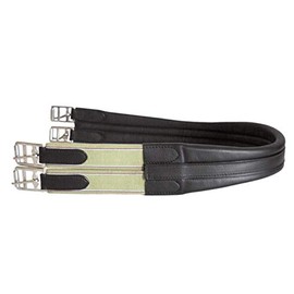 SIE EQUESTRIAN Contoured Leather Chafeless Girth Black Brown 46" /48" / 50" / 52" / 54" / 56" (BLACK, 50")