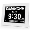 Oldtime® LCD Digital Clock Calendar Date 8 Inch White