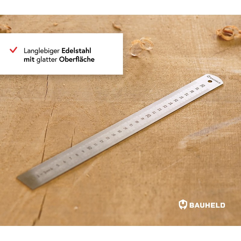 BAUHELD® Steel Ruler 150 mm [EG-1] - Steel Ruler with