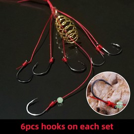 Fishing Feeder Carp Fishing Hooks with Fishing Spring Carp Feeder (Pack of 4) (9#)