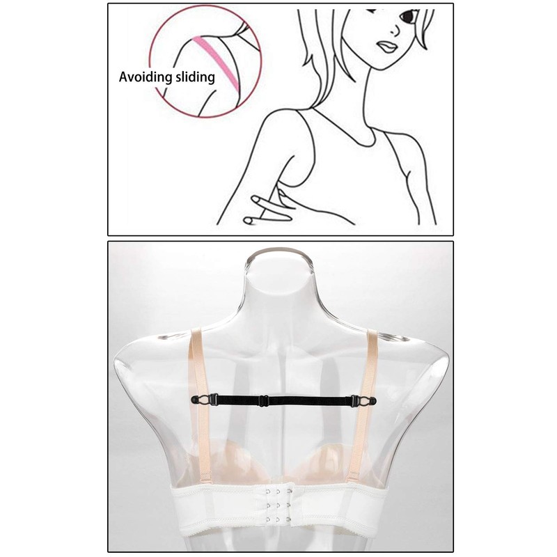 uxcell Elastic Non-slip Adjustable Bra Shoulder Strap Clips Holder for