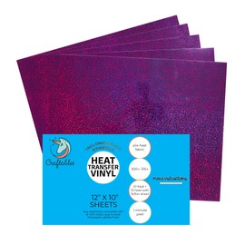 Purple Holographic HTV Vinyl Sheets 5 Sheets sparkle laser Heat Transfer Vinyl for DIY T-Shirts or Fabrics Iron on Vinyl Easy to Cut and Weed