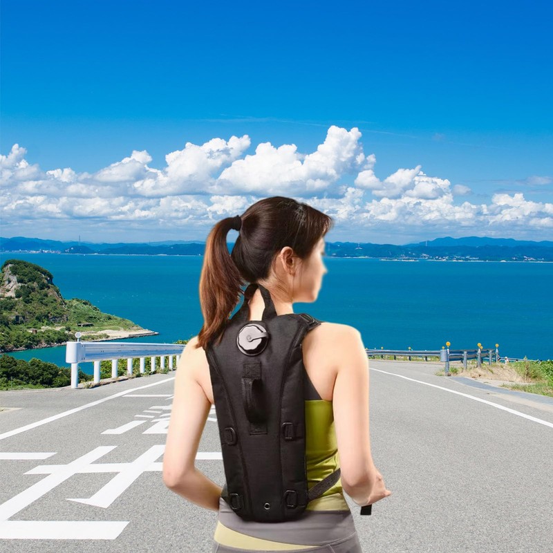 DuDuZui Hydration Backpack, Black Hydration Pack with 3L Water Bladder