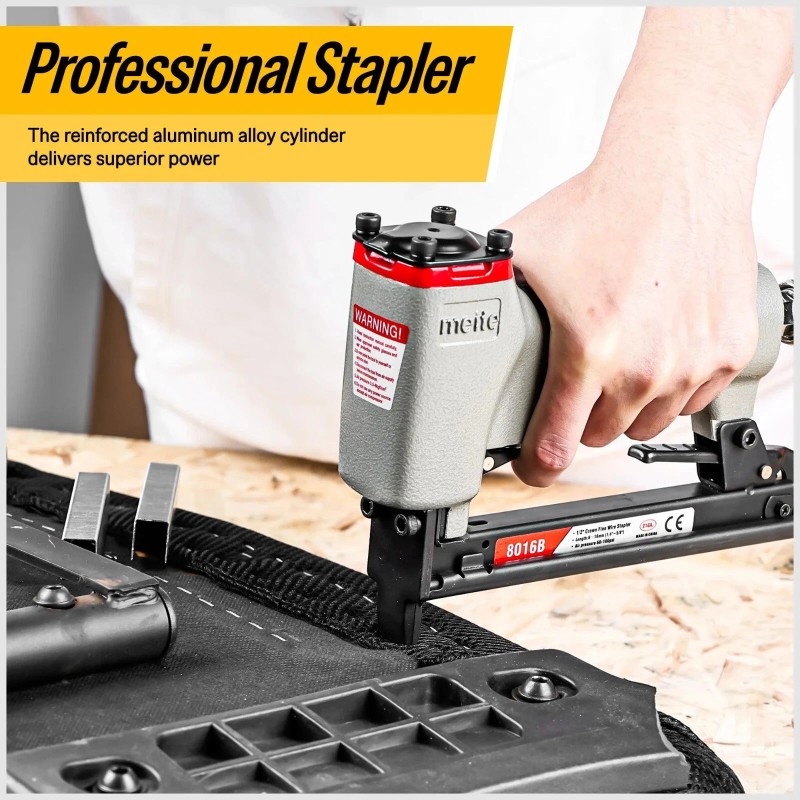 meite 21GA Upholstery Stapler 1/2" Crown 1/4" to 5/8"Pneumatic Fine