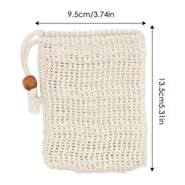 SSKHE 6 stücke Seifensäckchen, Bio Seifenbeutel, Natürliche Sisal Seifenbeutel, Seifennetz mit Kordelzug für zum Schäumen, Massage, Peeling und Trocknen von Seife
