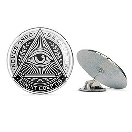 All Seeing Eye of Providence Round Metal 0.75" Lapel Pin Hat Shirt Pin Tie Tack Pinback