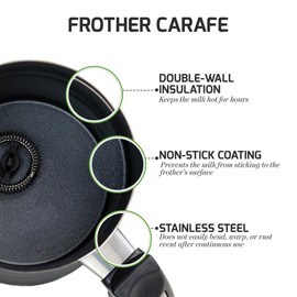 OVENTE Electric Milk Frother and Steamer, Automatic Hot and Cold Foam Maker for Coffee, Latte, Cappuccino or Macchiato, 500W Double-Wall Stainless Steel Milk Warmer with Auto Shutoff, Silver FR3608BR