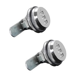 2 3-Digit Code Combination Lock, Zinc Alloy Mailbox Lock, Cam Lock, Without Key, for Cupboard, Letterbox, Drawer, Security Lock (Silver, 20 mm)