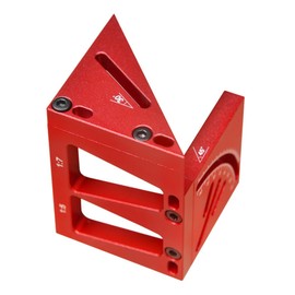 Uadme 3D Multi Angle Measuring Ruler, 45/90 Degree Aluminum Alloy Woodworking Square Protractor, Miter Triangle Rulers High Precision Layout Measuring Tool, for Engineer Carpenter(Red)