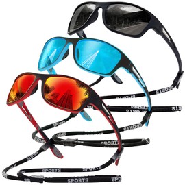GWAWG 3 x Polarized Cycling Sunglasses Men UV400 Protection for Men Women Polarized TAC Sunglasses