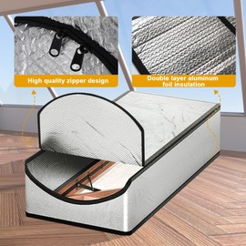 DGSL Attic Stairway Insulation Cover - Premium Energy Saving Attic Stairs Door Ladder Insulator Pull Down Tent with Zipper 25 in x 54 in x 11In (2 pcs Attic Cover)